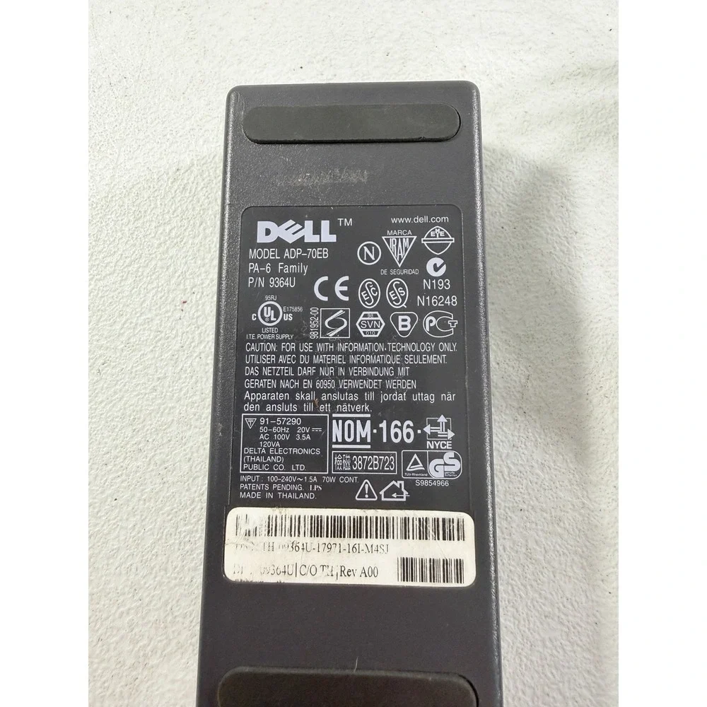 OEM Dell PA-6 Family‎ ADP-70EB Laptop Power Adapter 20v Charger 9364U W/ Cord